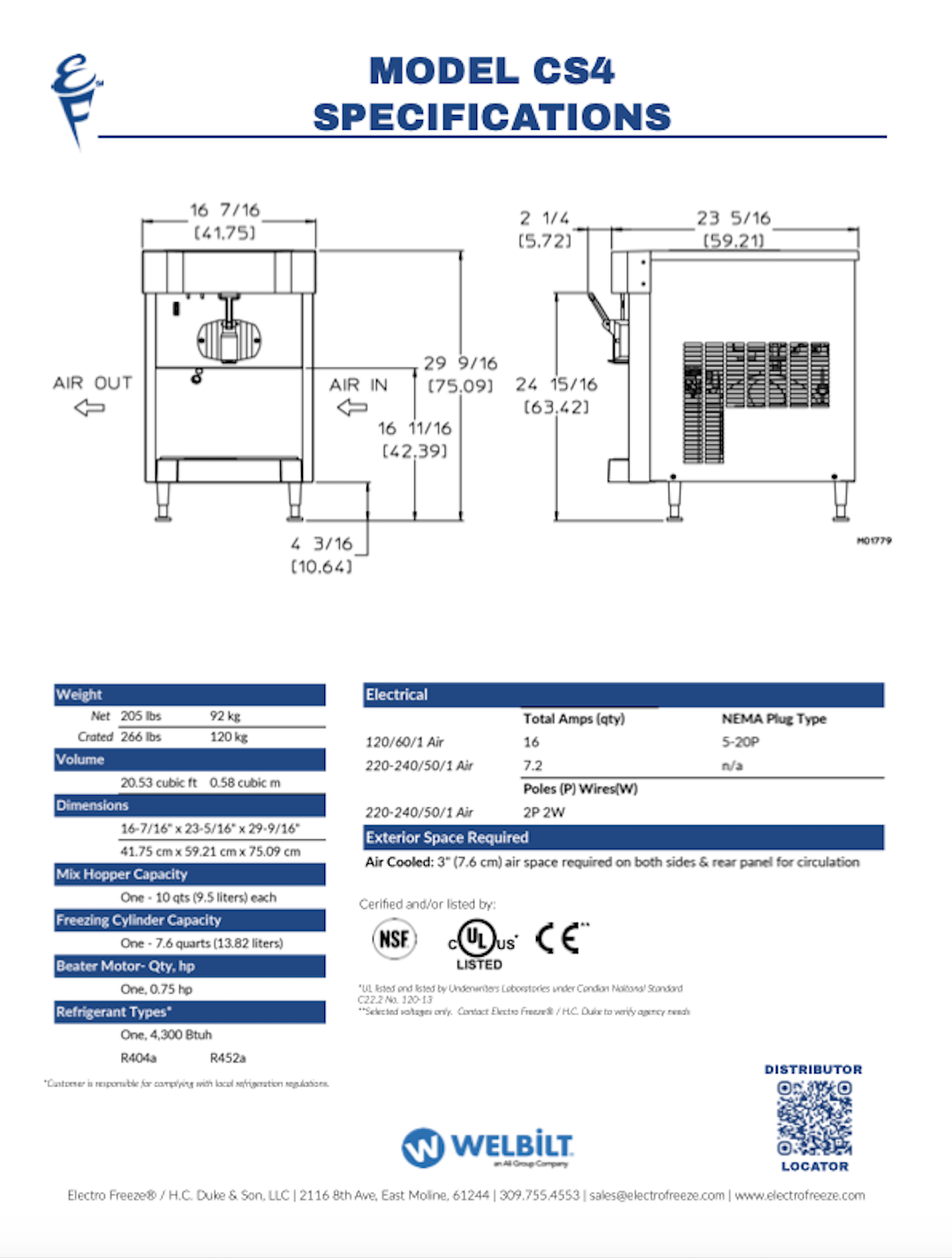CS4 Gravity-Fed Countertop Single-Flavor Soft Serve Freezer